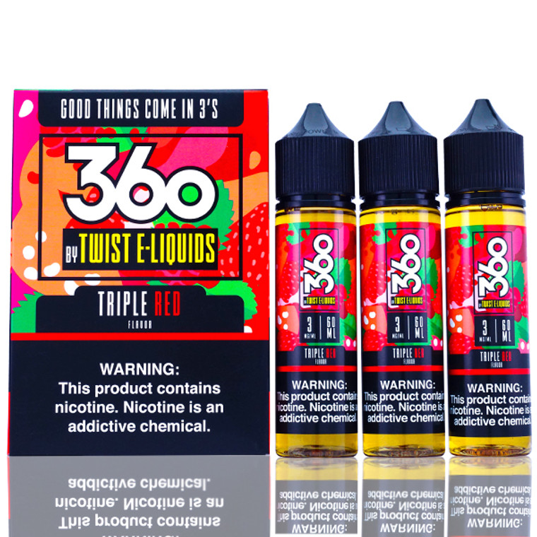 Triple Red by 360 Twist E-Liquid with Packaging