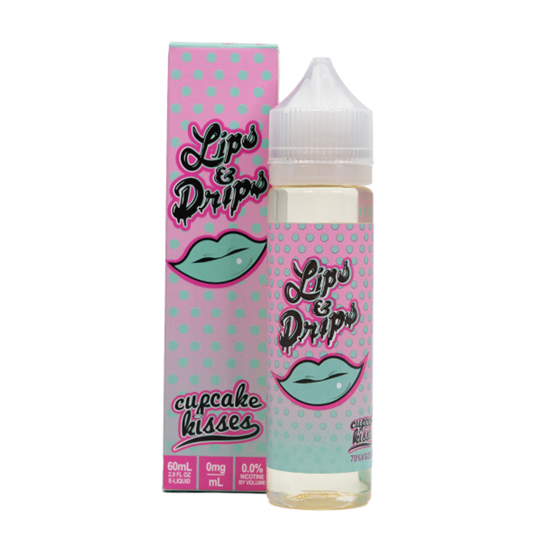 Cupcake Kisses by Lips & Drips E-Liquid with packaging