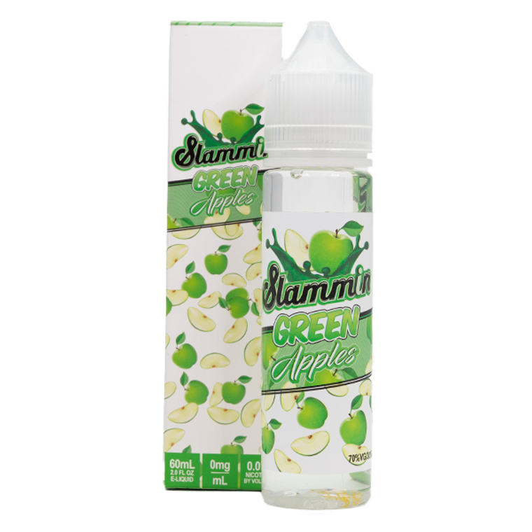 Green Apple by Slammin E-Liquid with packaging