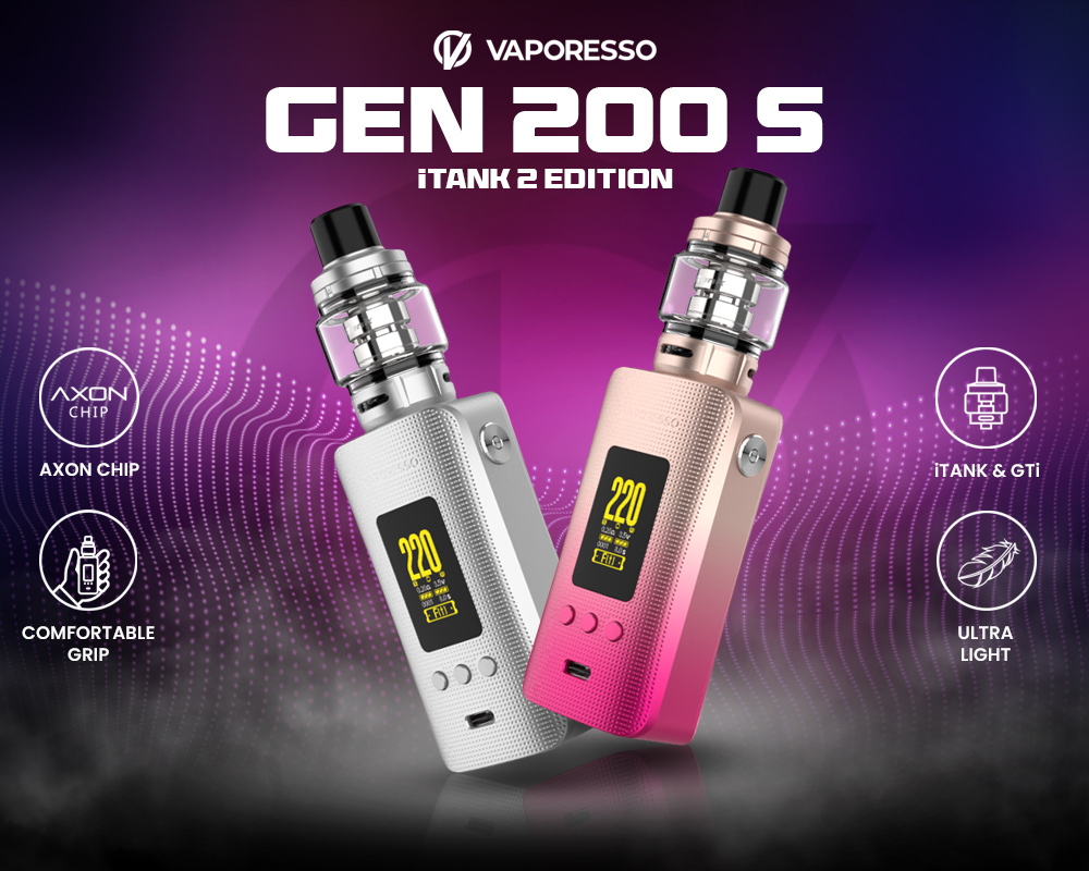 Vaporesso Gen 200 S iTank 2 Edition Devices in Two Colors with Technical Specifications