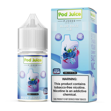 Blue Razz Ice by Pod Juice PJ5000 Series Salt 30mL