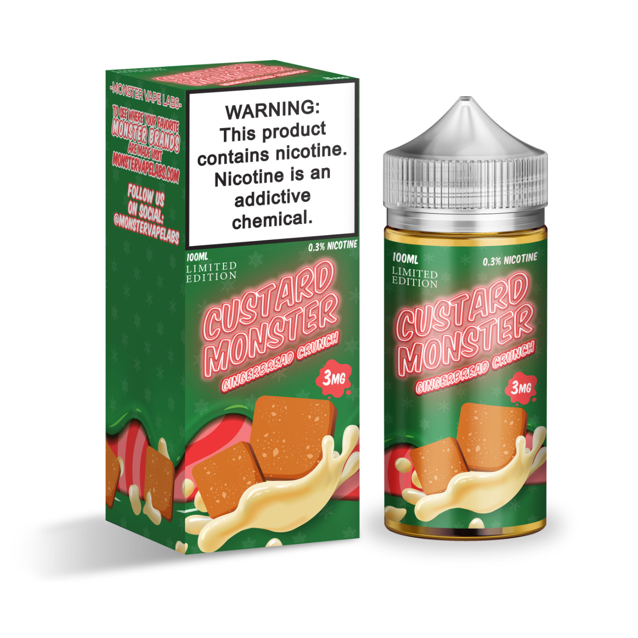 Gingerbread Crunch by Jam Monster Custard Series E-Liquid 100mL (Freebase)