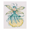 Stitched area of March Aquamarine Fairy Kit Cross Stitch Chart Fabric Beads Braid MD159 Mirabilia Nora Corbett