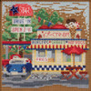 Stitched area of Drive-In Cross Stitch Kit Mill Hill 2019 Buttons & Beads Spring MH141911