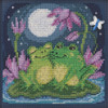 Stitched area of Courtin Froggies Cross Stitch Kit Mill Hill 2020 Buttons & Beads Spring MH142013