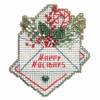 Holiday Wishes Cross Stitch Ornament Kit Mill Hill 2021 Winter Holiday MH182132