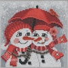 Stitched area of Snow in Love Cross Stitch Kit Mill Hill 2022 Buttons Beads Winter MH142235