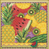 Stitched area of Summer Fruit Cross Stitch Kit Mill Hill 2024 Buttons & Beads Spring MH142413