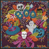 Stitched area of Halloween Fun Cross Stitch Kit Mill Hill 2024 Buttons & Beads Autumn MH142426