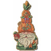 Stitched area of Harvest Pumpkin Gnome Cross Stitch Kit Mill Hill 2025 Jim Shore JS202515