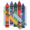 Stitched area of Colorful Crayons Beaded Cross Stitch Kit Mill Hill 2026 Autumn Harvest MH182625