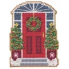 Stitched area of Door Decor Counted Cross Stitch Kit Mill Hill 2026 Winter Holiday MH182635
