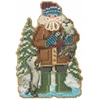 Stitched area of Glacier Bay Santa Counted Cross Stitch Kit Mill Hill 2026 Alaskan Santas MH202632