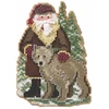 Stitched area of Katmai Santa Counted Cross Stitch Kit Mill Hill 2026 Alaskan Santas MH202633