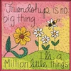 Stitched area of Friendship is No Big Thing Beaded Counted Cross Stitch Mill Hill 2026 Sticks ST152614