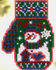 Snowman's Garden Bead Cross Stitch Kit Mill Hill 2005 Mitten Ornaments