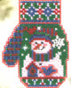 Snowman's Garden Bead Cross Stitch Kit Mill Hill 2005 Mitten Ornaments