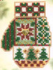Patchwork Holiday Cross Stitch Kit Mill Hill 2005 Mitten Ornaments