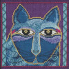 Wild Blue Cat Cross Stitch Kit Aida Mill Hill 2015 Laurel Burch LB305112