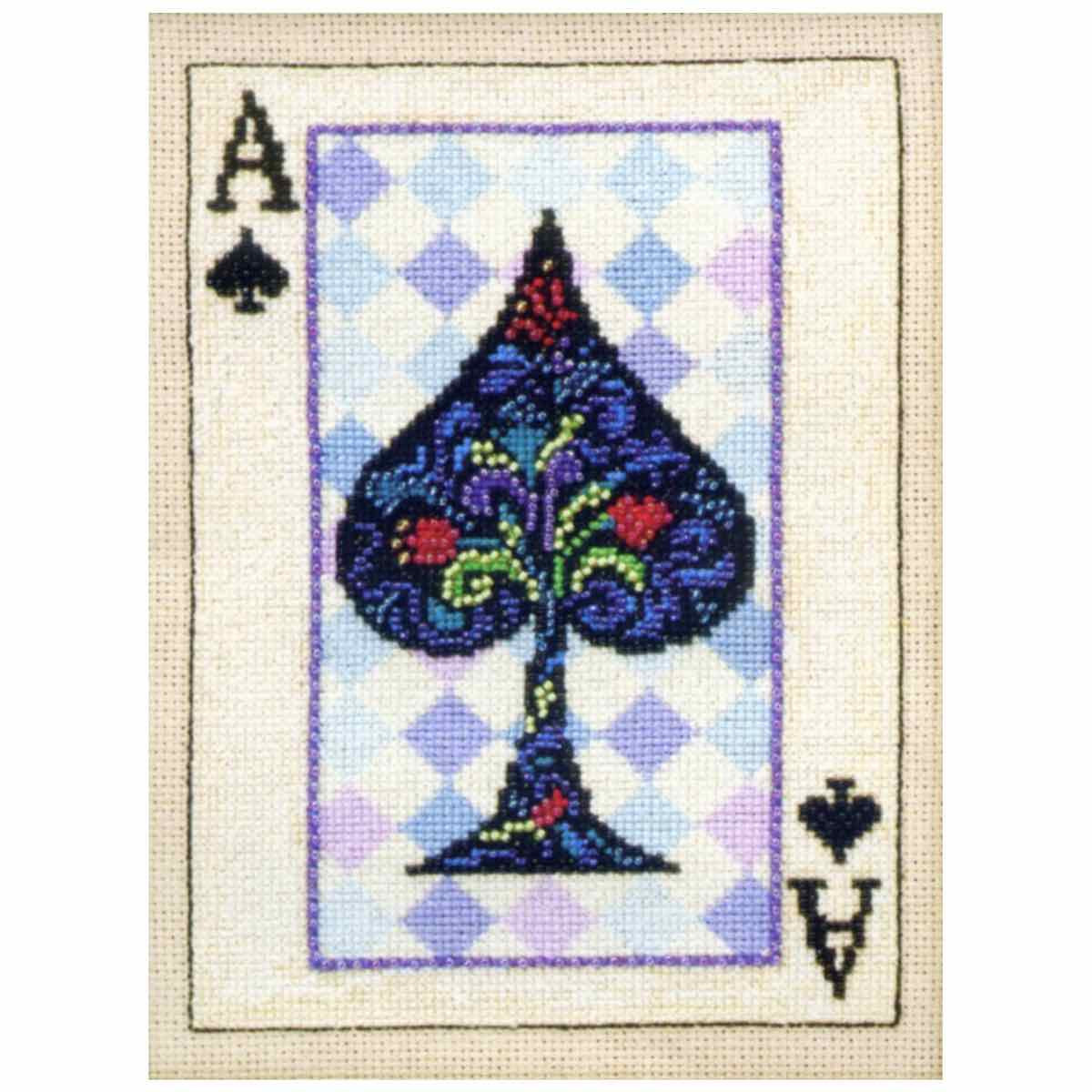 Ace of Spades Beaded Cross Stitch Kit Mill Hill 2010 Jim Shore Cards