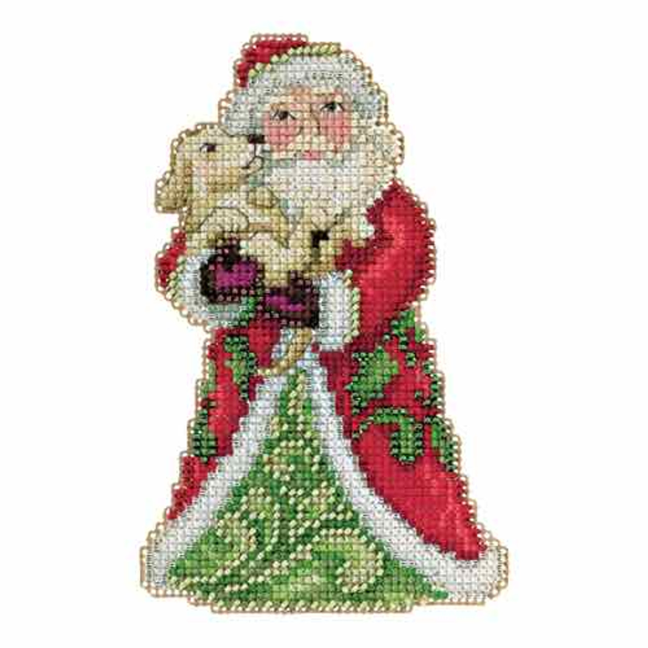 Best Friend Santa Beaded Counted Cross Stitch Kit Mill Hill 2015 Jim Shore JS205106