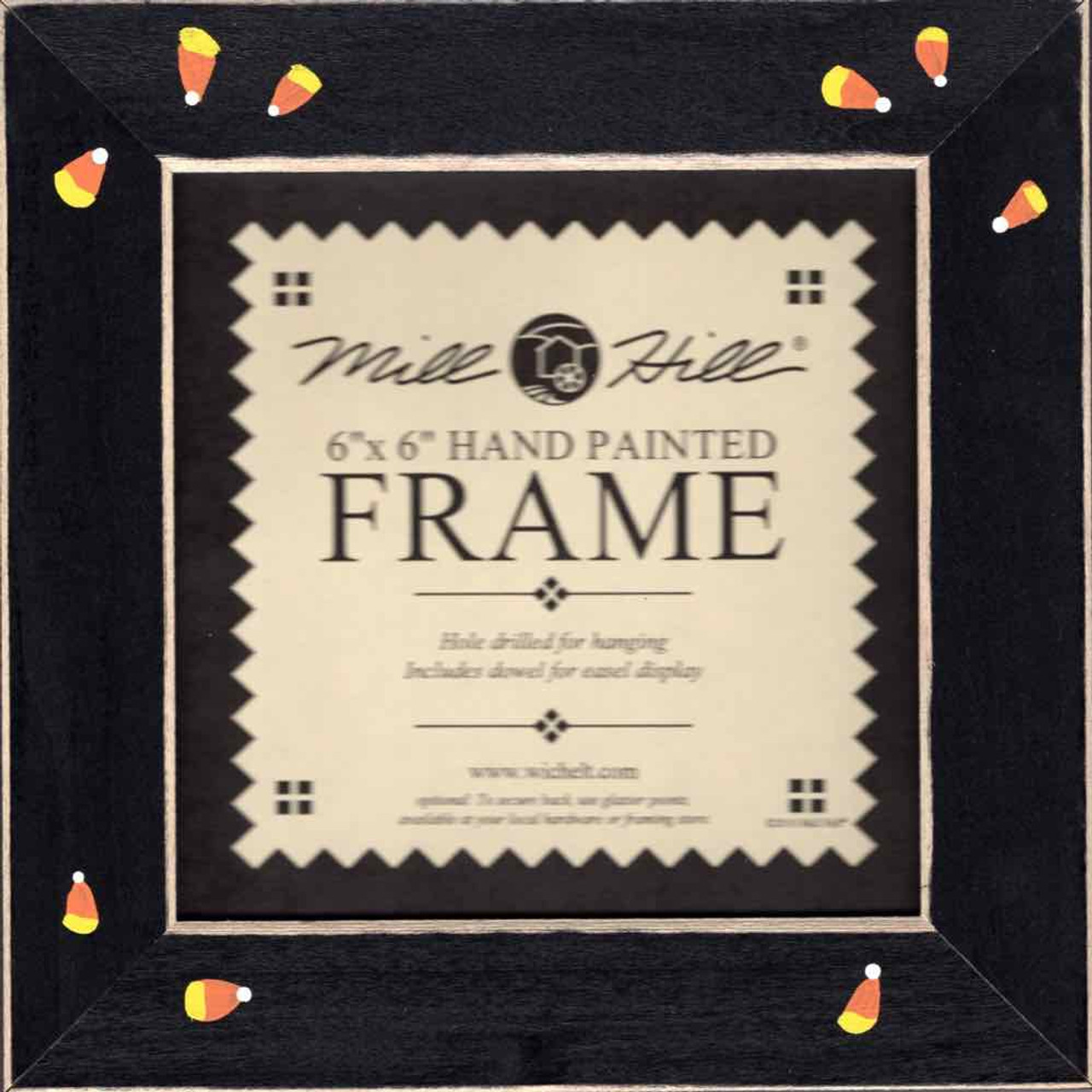 Matte Black with Candy Corn Mill Hill 6 x 6 Wooden Frame GBFRFA4