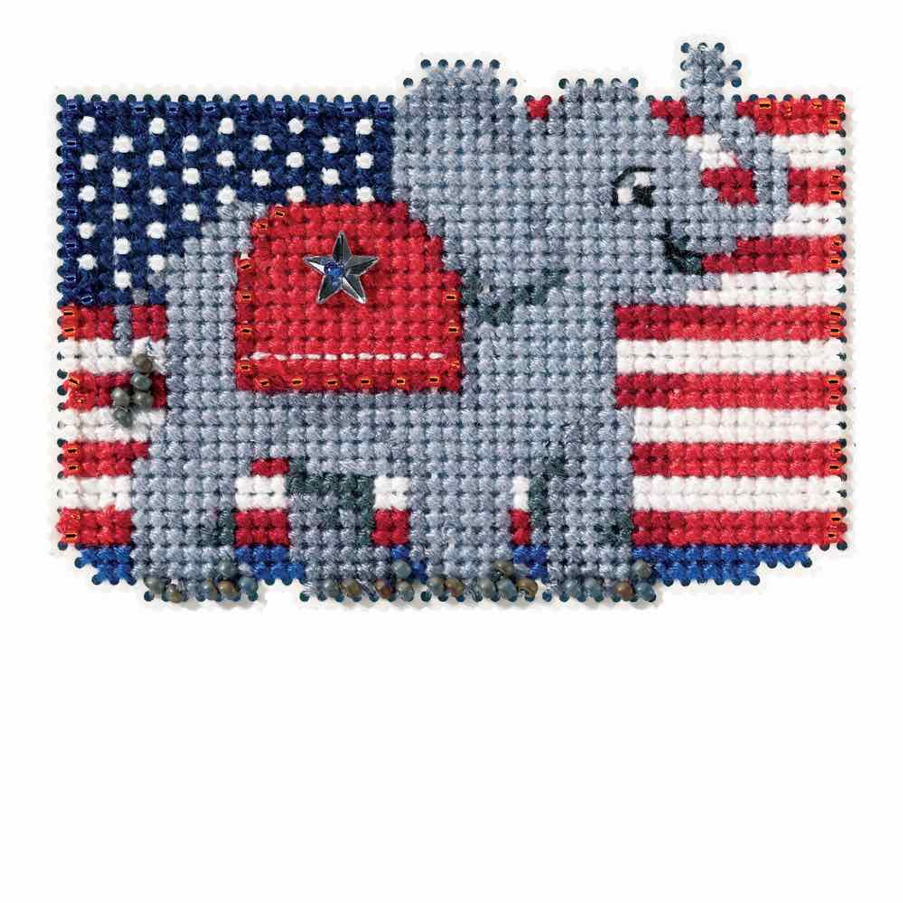 Patriotic Red Bead Cross Stitch Kit Mill Hill 2016 Autumn Harvest MH181624