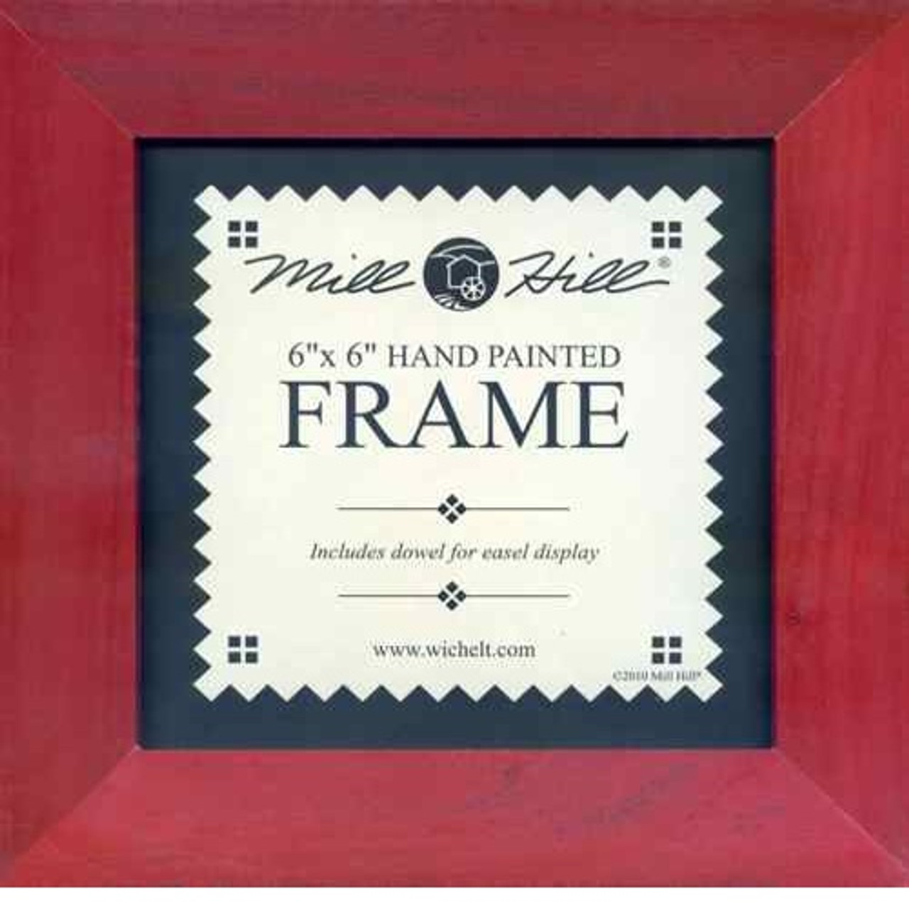 Holiday Red Solid Color Mill Hill 6 x 6 Wooden Frame GBFRM9
