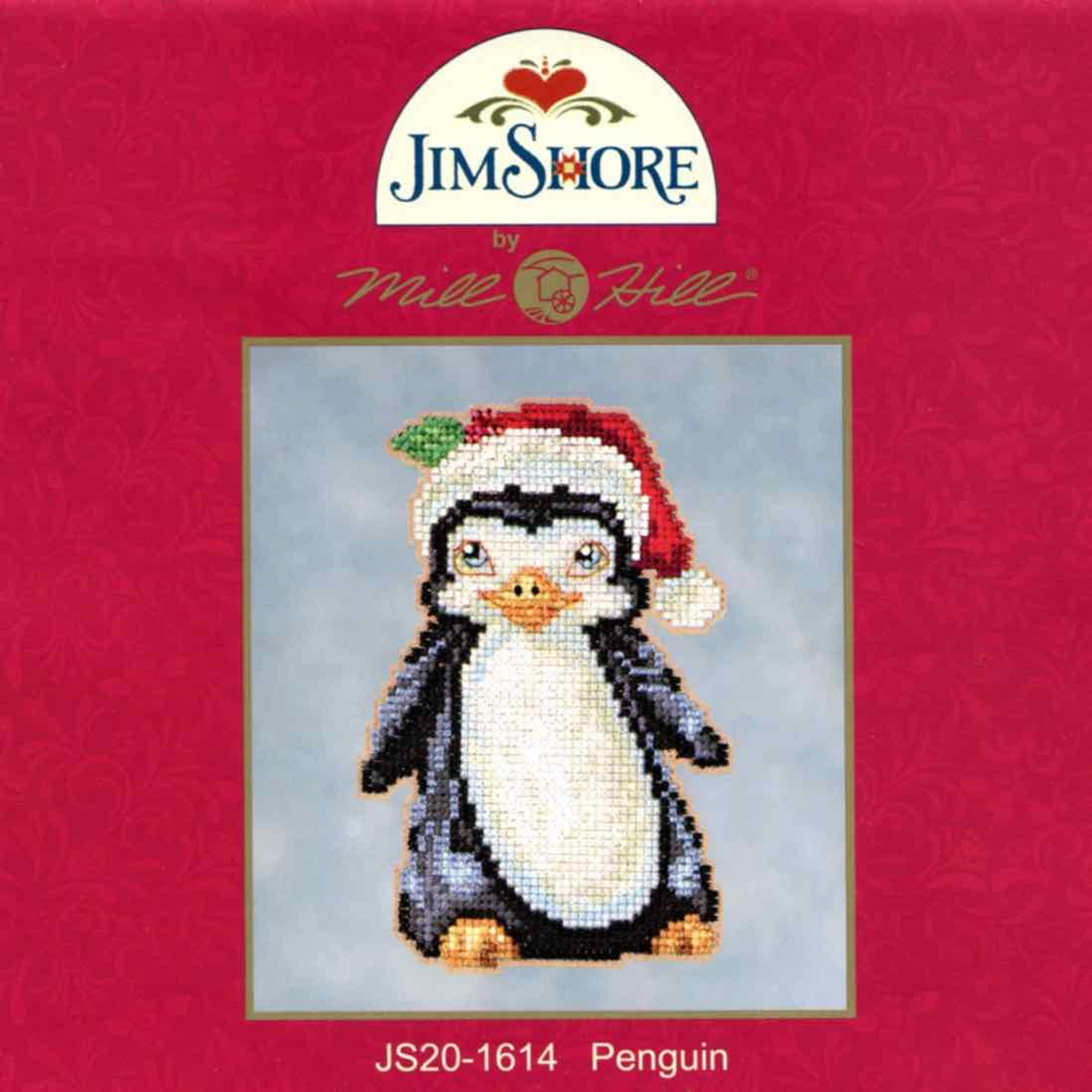 Package insert for Penguin Beaded Counted Cross Stitch Kit Mill Hill 2016 Jim Shore JS201614