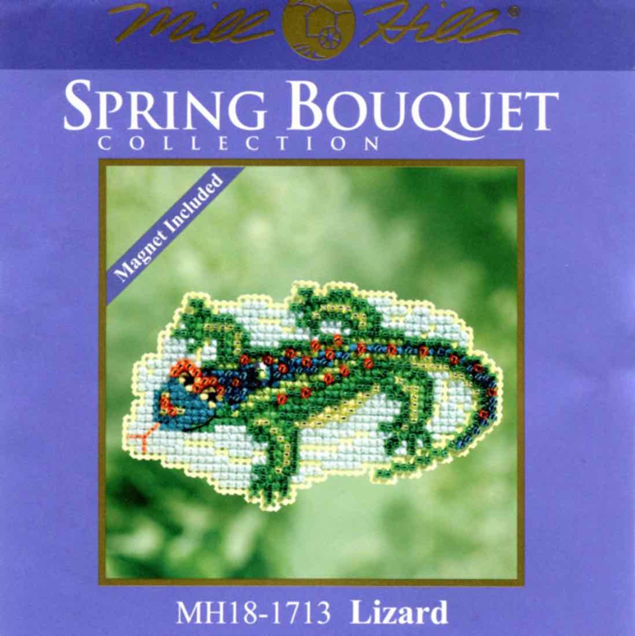 Package insert for Lizard Bead Cross Stitch Kit Mill Hill 2017 Spring Bouquet MH181713