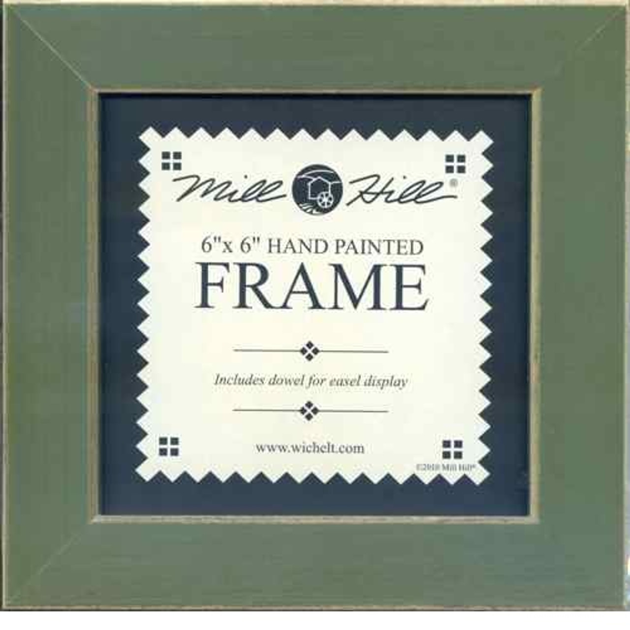 Olive Solid Color Gold Trim Mill Hill 6 x 6 Wooden Frame GBFRM12