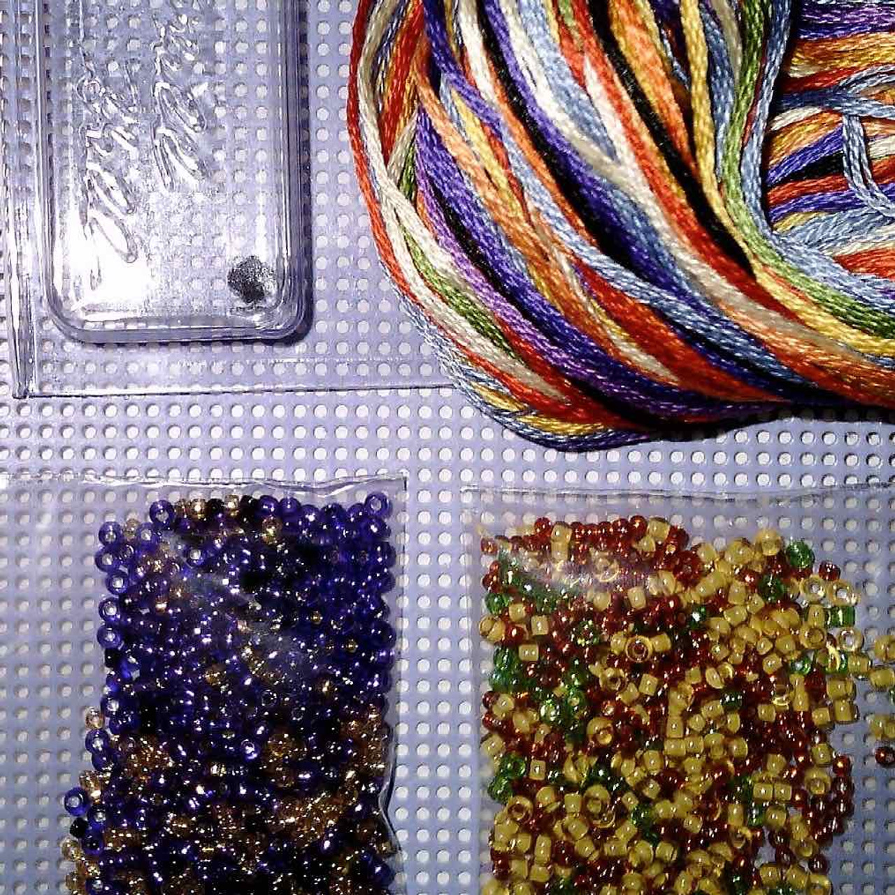 Materials included in Sally Scarecrow Bead Cross Stitch Kit Mill Hill 2017 Autumn Harvest MH181723