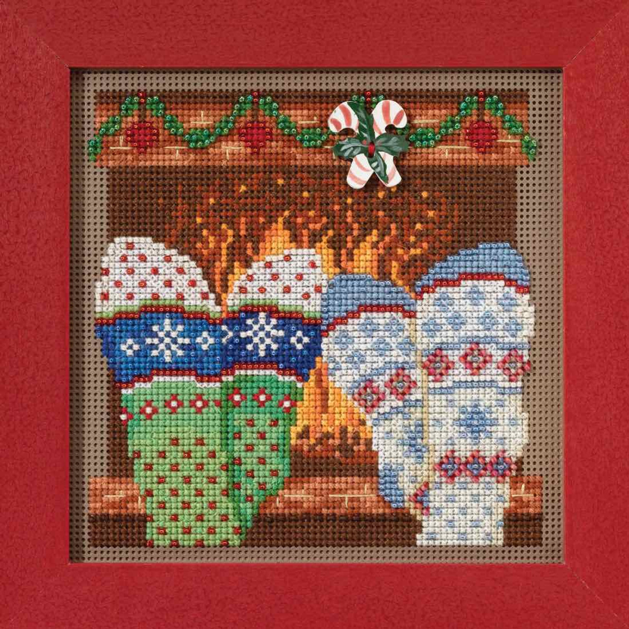 Cozy Feet Cross Stitch Kit Mill Hill 2017 Buttons Beads Winter MH141733