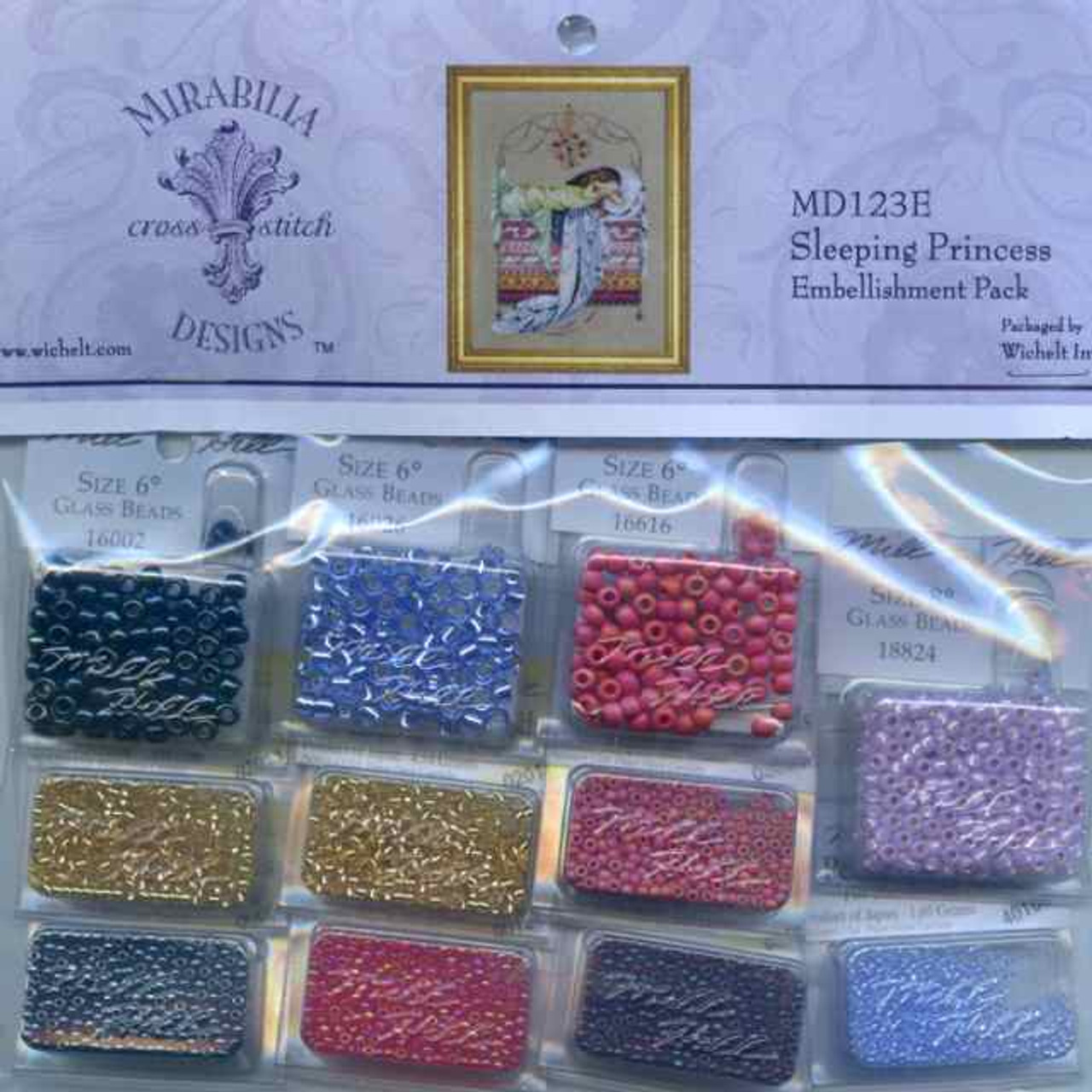 Mill Hill Bead Embellishment Pack for Sleeping Princess Kit Cross Stitch Chart Fabric Beads Braid Nora Corbett Mirabilia Designs MD123