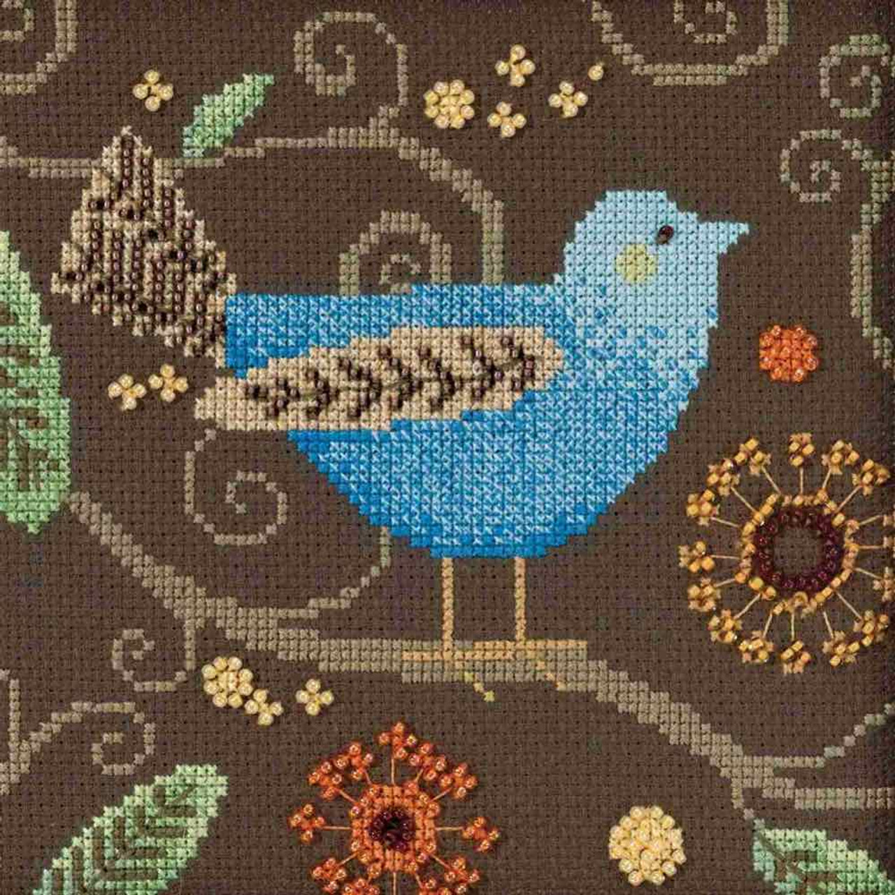 Blue Bird Cross Stitch Kit Mill Hill 2018 Debbie Mumm Out On A Limb DM301811