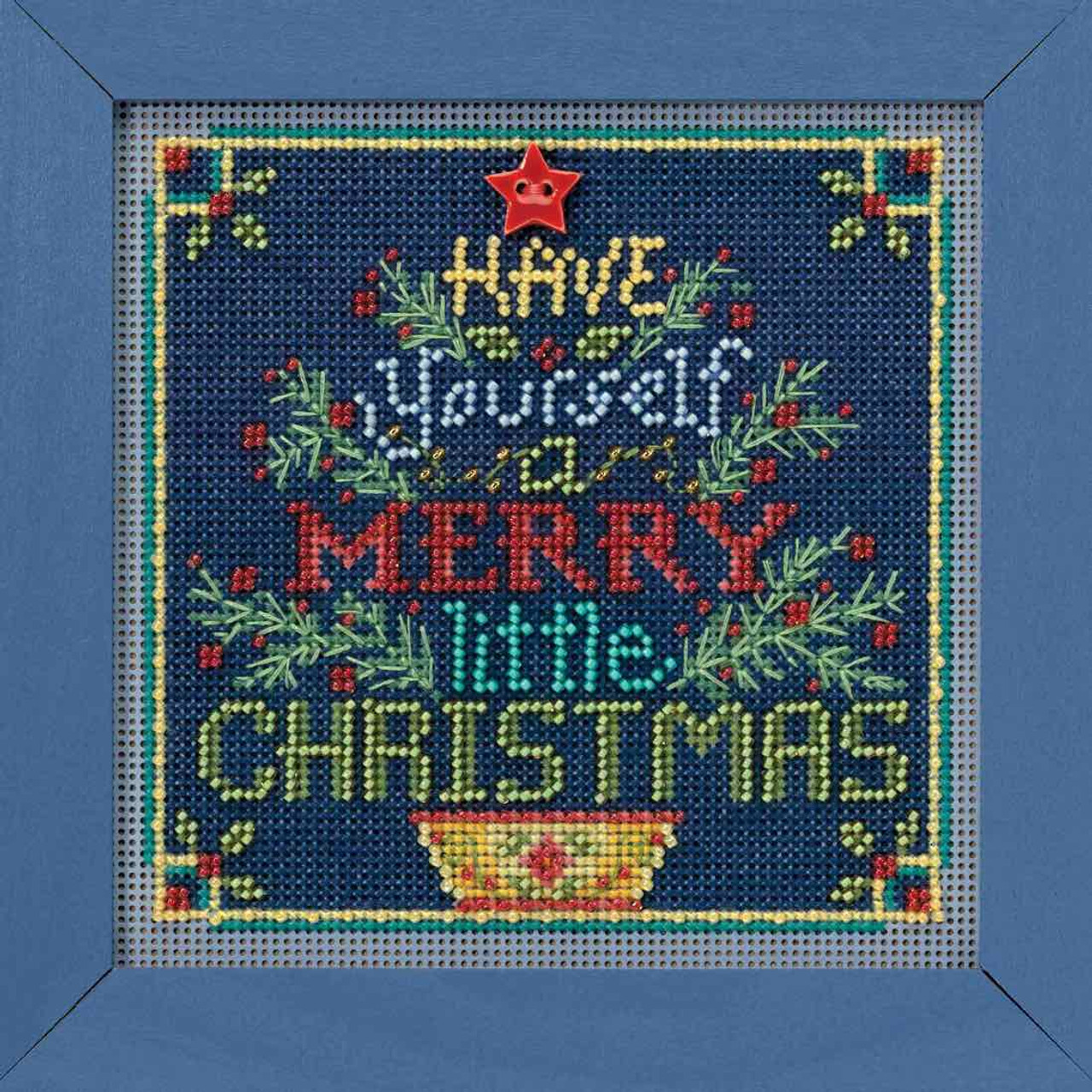 Merry Little Christmas Cross Stitch Kit Mill Hill 2018 Buttons Beads Winter  MH141831