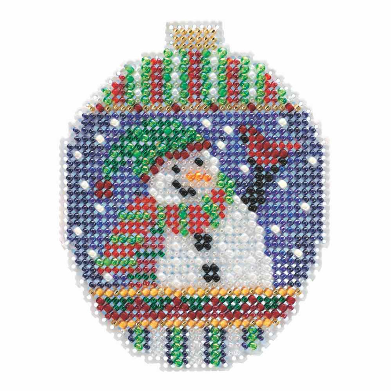 Mill Hill Counted Cross Stitch Ornament Kit 3.25 inchx2.5 inch-Snowman Snow Globe