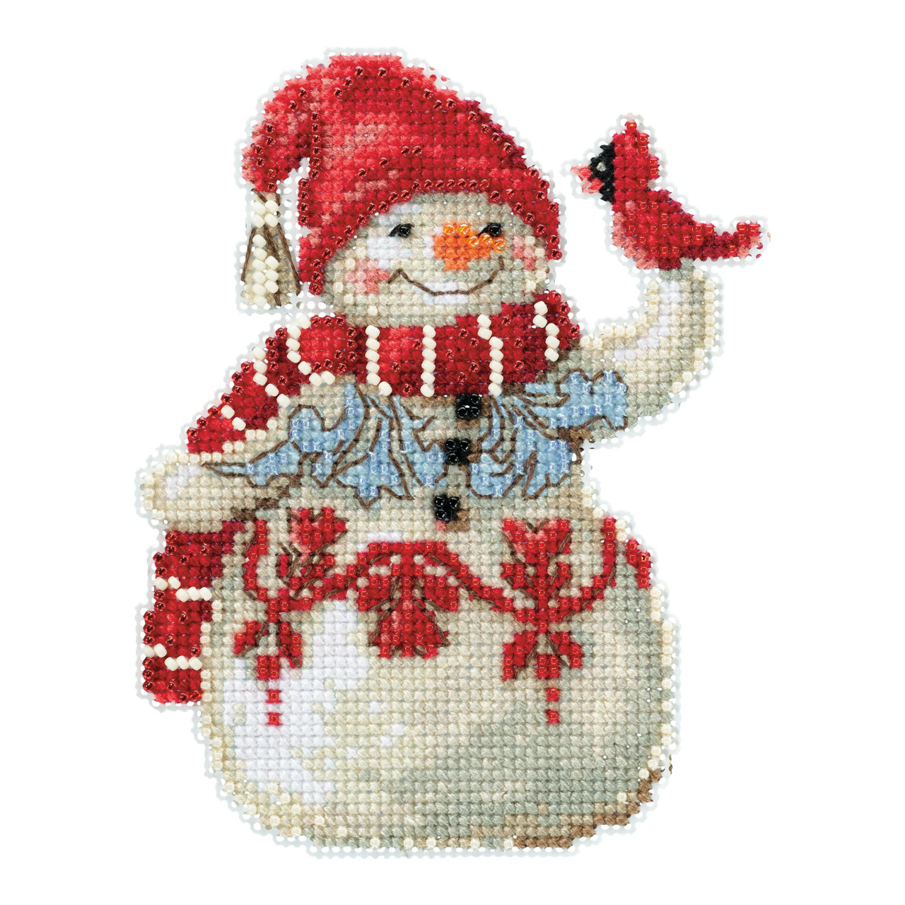 Snowman with Cardinal Cross Stitch Kit Mill Hill 2019 Jim Shore JS201914