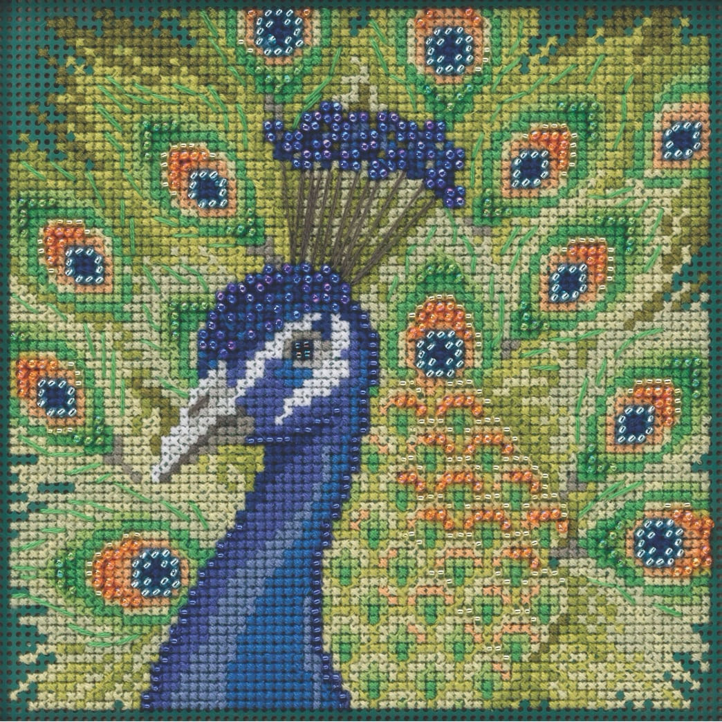 Proud Peacock Cross Stitch Kit Mill Hill 2020 Buttons & Beads