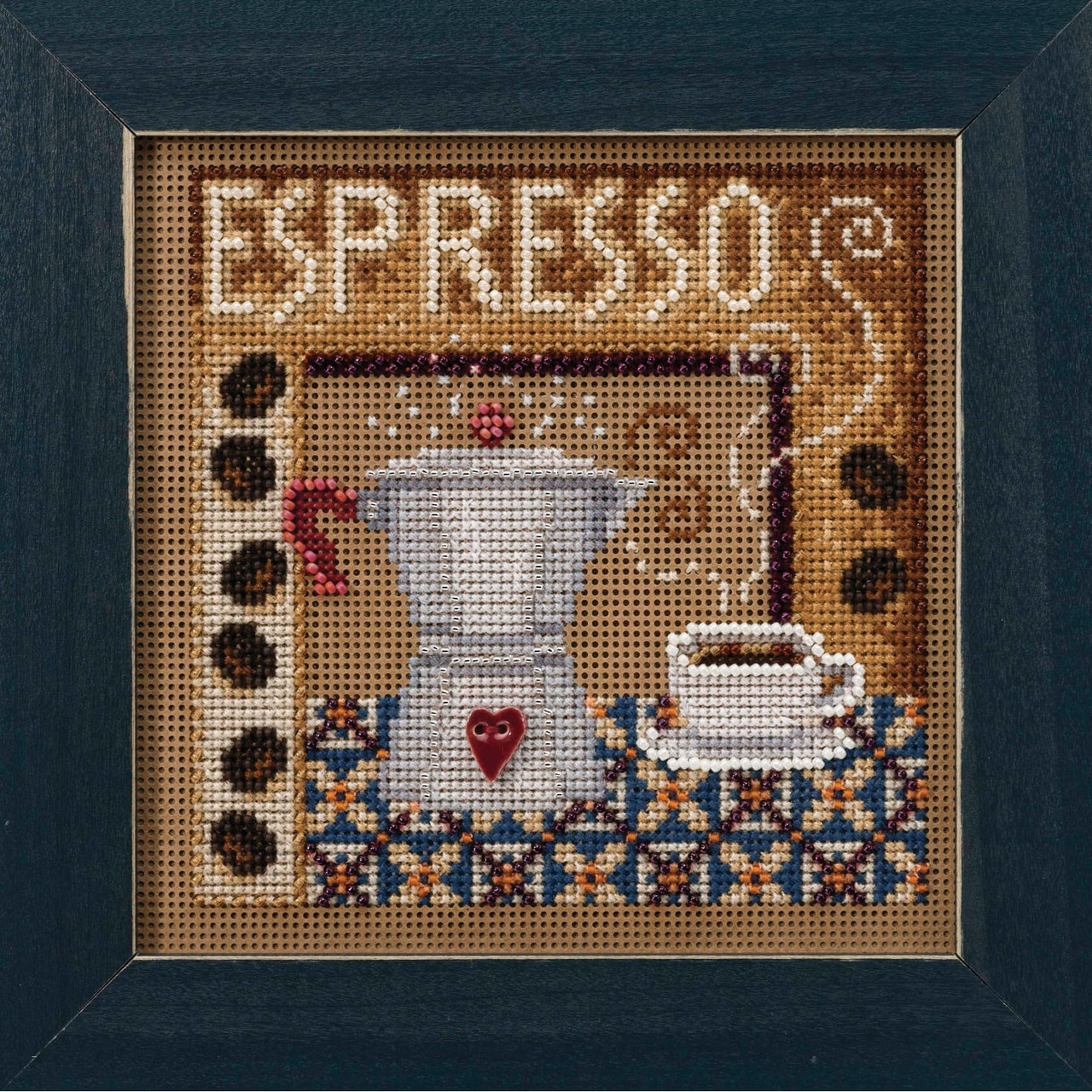 Espresso Cross Stitch Kit Mill Hill 2020 Buttons & Beads Autumn MH142024