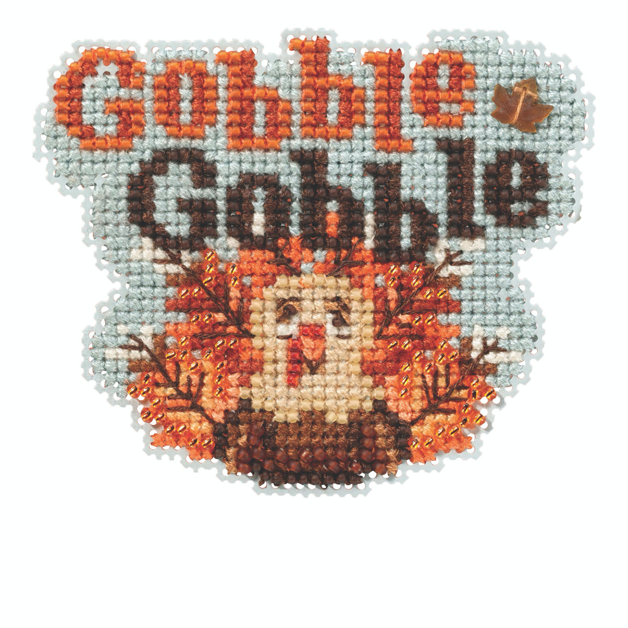 Gobble Gobble Beaded Cross Stitch Kit Mill Hill 2020 Autumn Harvest MH182022