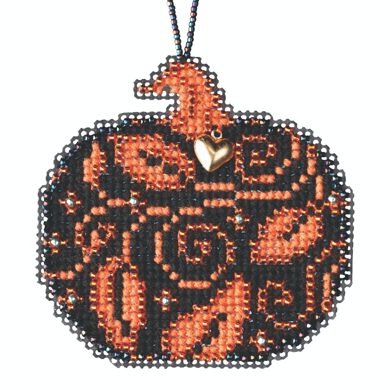 Glowing Pumpkin Beaded Counted Cross Stitch Kit Mill Hill 2020 Ornament MH162023