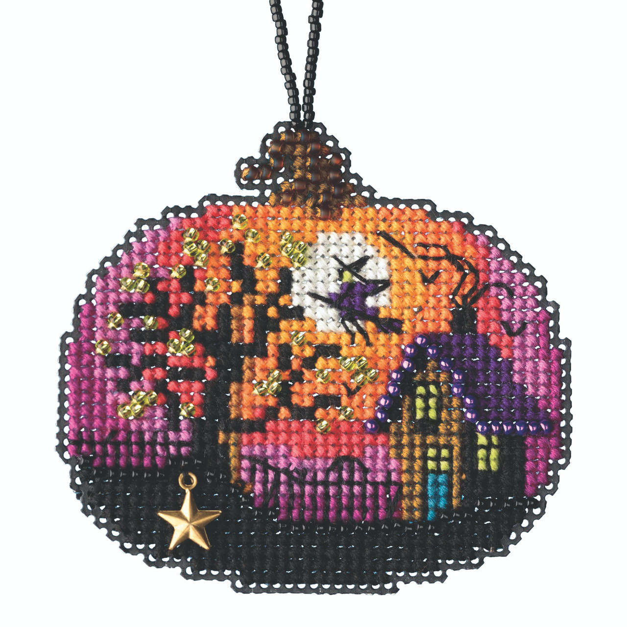 Bewitching Pumpkin Beaded Counted Cross Stitch Kit Mill Hill 2020 Ornament MH162024