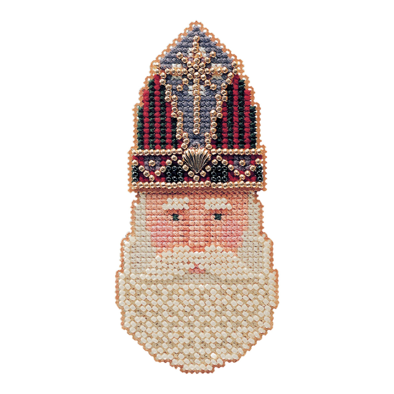 St Nicholas Beaded Ornament Kit Mill Hill 1999 Charmed Santa Faces