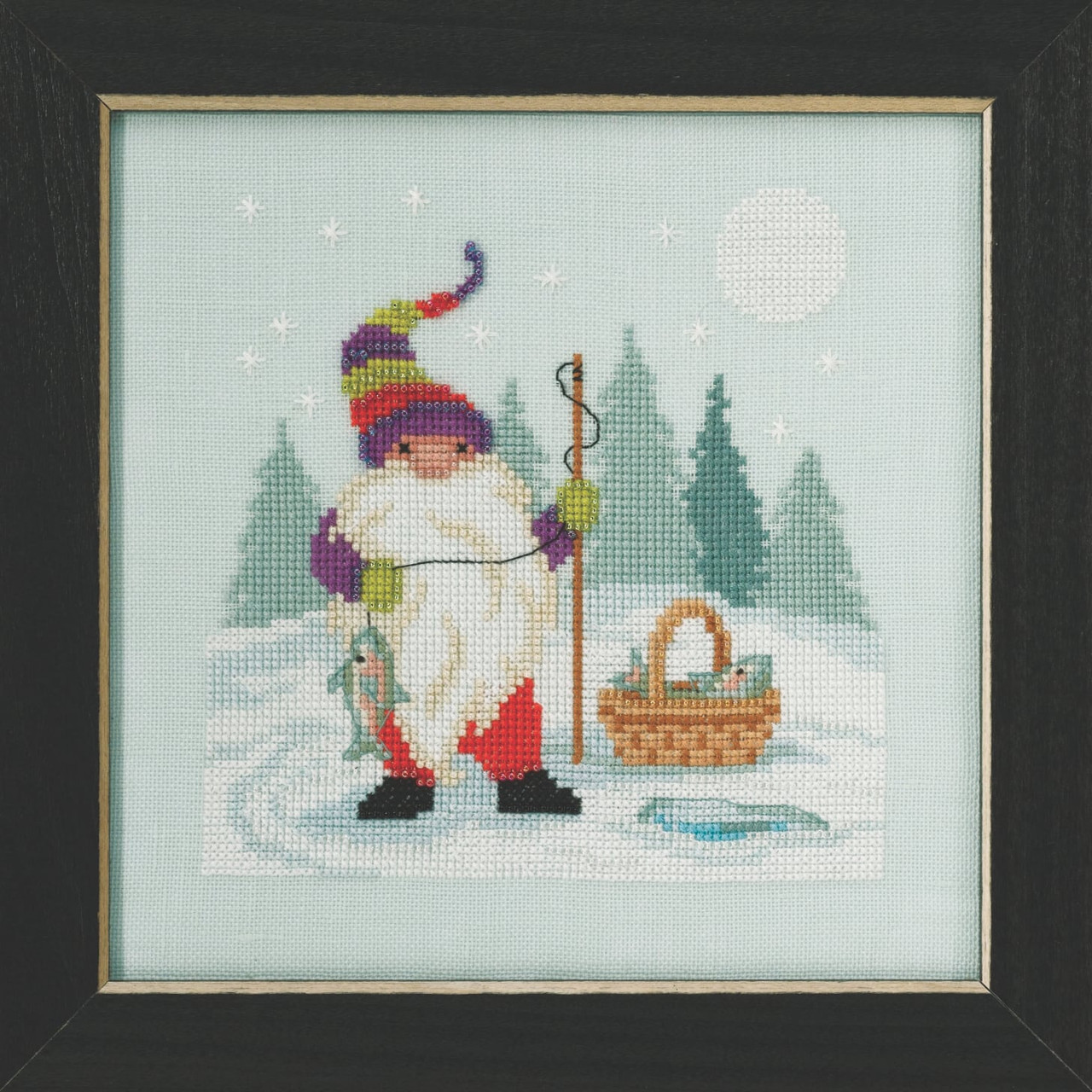 Fishing Gnome Cross Stitch Kit Mill Hill 2020 Gnome Quartet MH172013