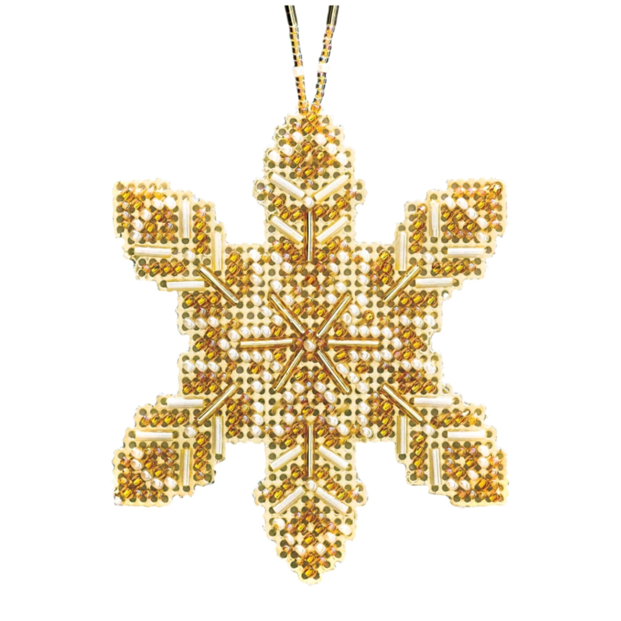 Pearl Snowflake Beaded Cross Stitch Ornament Kit Mill Hill 2020 Beaded Holiday MH212016