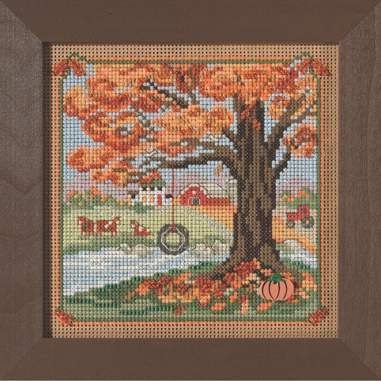 Autumn Swing Cross Stitch Kit Mill Hill 2021 Buttons & Beads