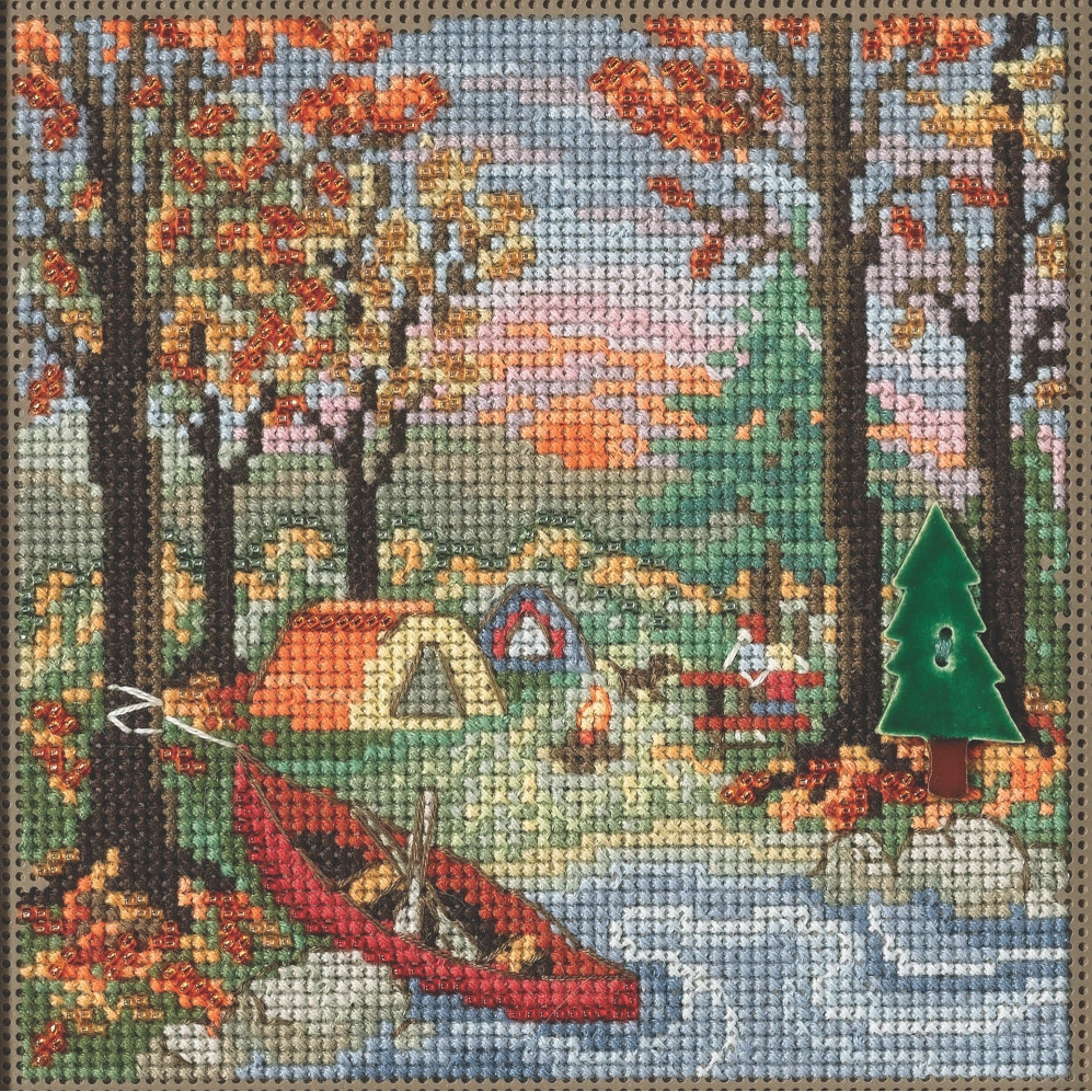 Outdoor Adventure Cross Stitch Kit Mill Hill 2021 Buttons & Beads