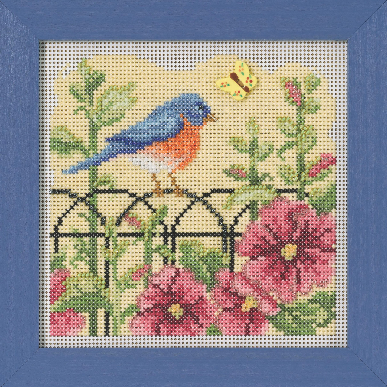 Spring Bluebird Cross Stitch Kit Mill Hill 2022 Buttons & Beads Spring MH142215