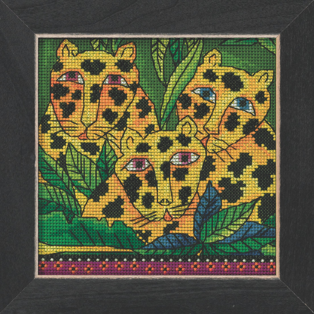 Leopard Cross Stitch Kit Mill Hill 2022 Laurel Burch Amazonia LB142212